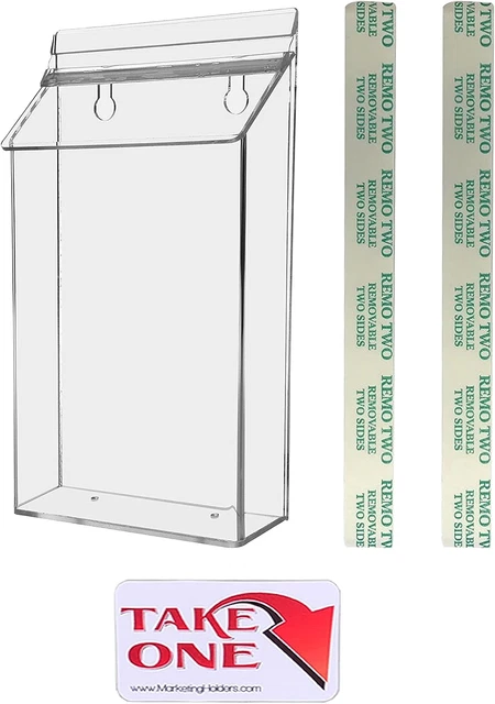 Outdoor Brochure Holder for Marketing Material 6" X 9" Wall Mount Clear Acrylic