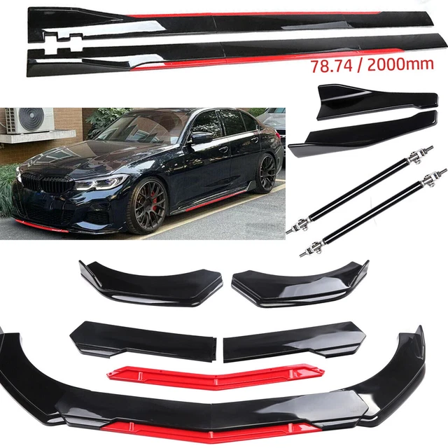 Front Rear Bumper Lip Splitter Side Skirt Glossy Black Red  for 5 Series F10 G30