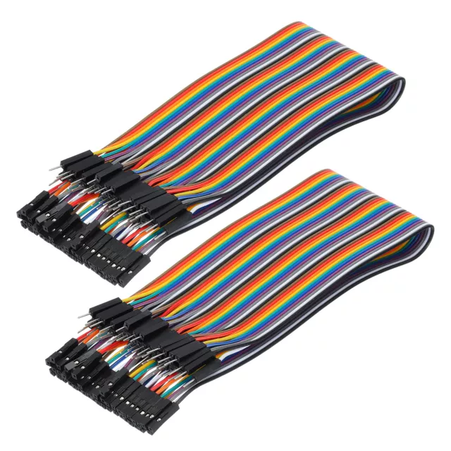 Male to Female 40Pin Breadboard Jumper Wire 2.54mm Pitch Cable 30cm 2 Pcs