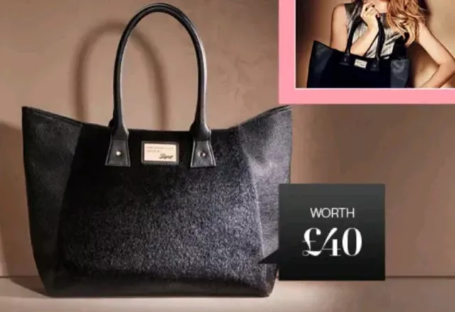 LIPSY BAG HALF FAUX & FAKE FUR BNWOT black medium size handbag tote VGC