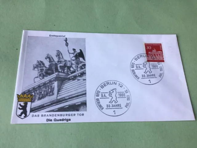 Germany Berlin Brandenburg Gate 1966 stamps cover  Ref 52244