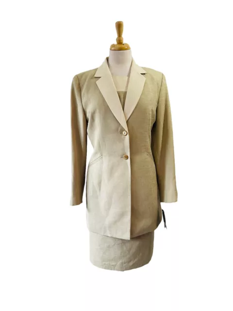 KASPER NWT Women 3PCS Gorgeous Olive Green Ivory Skirt Suit Size 12p