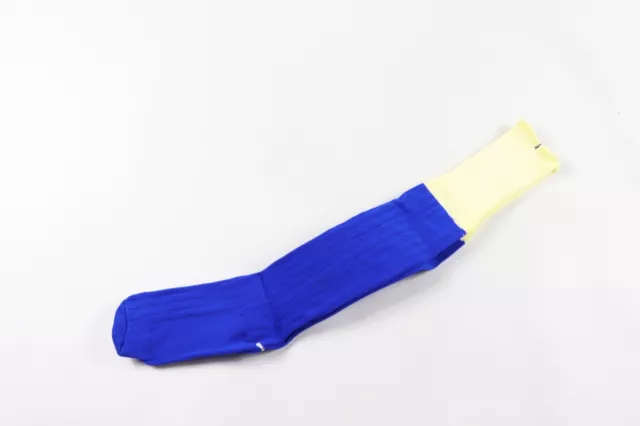 NOS Vintage 80s Youth OSFA Nylon Running Jogging Soccer Socks Royal Blue Calf