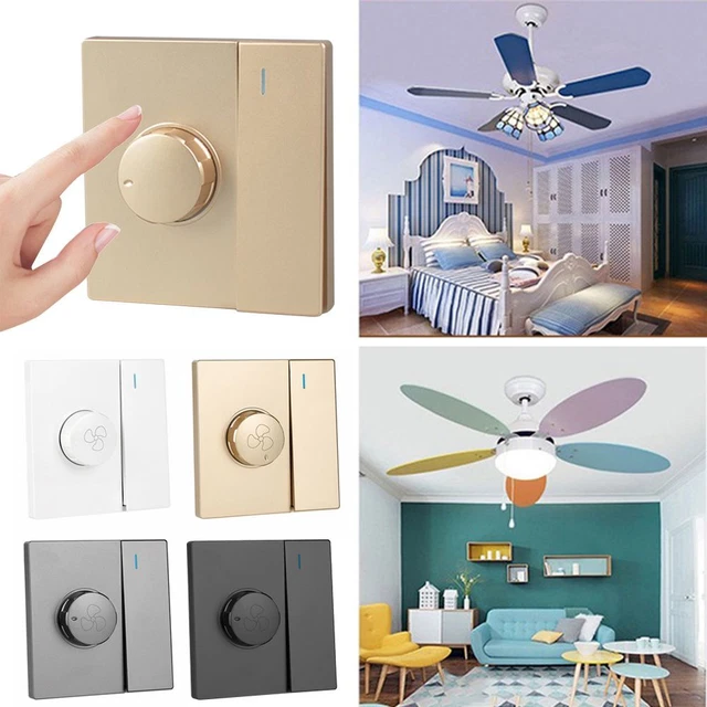 ON-OFF SPEED CONTROL Switch Stepless Gears Dimmer Switch Fan Speed ...