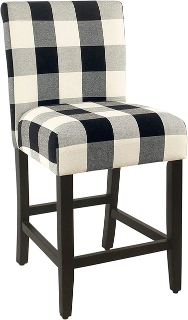 HomePop by Kinfine Counter Height Barstool 24" Black Cream 24-" Geometric