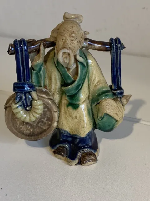 Chinese. Figurine. Shi Wan. Mud Man. Sage With Yoke. VGC