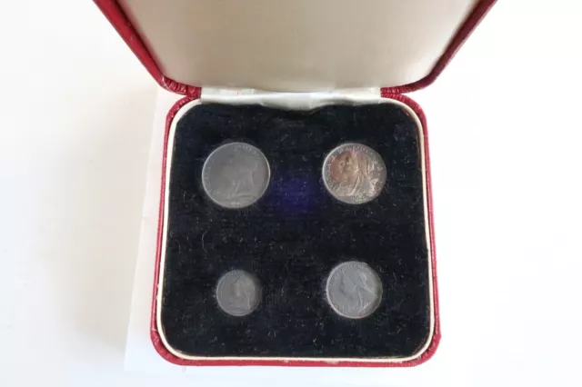 UK Silver Queen Victoria 1889 Maundy Coin set UNC condition