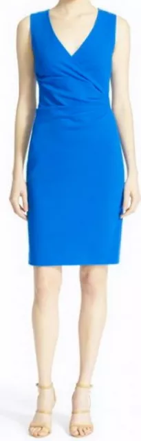 Diane Von Furstenberg DVF Atlantis Blue Layne Ruched Knit Sheath Dress 6 $368