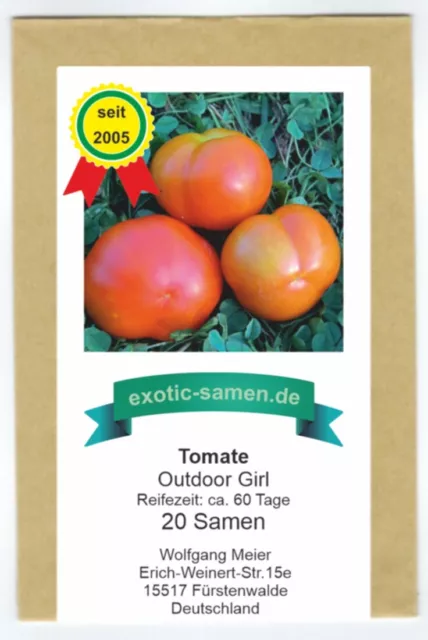 Strauch-Tomate - Outdoor Girl - eine sehr frühe, kältetolerante Sorte - 20 Samen