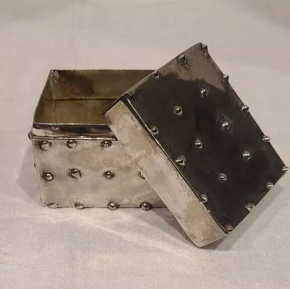 Vintage  Silverplate Trinket Jewelry Box Treasure Chest Style 2.25" x 2" x 2.12
