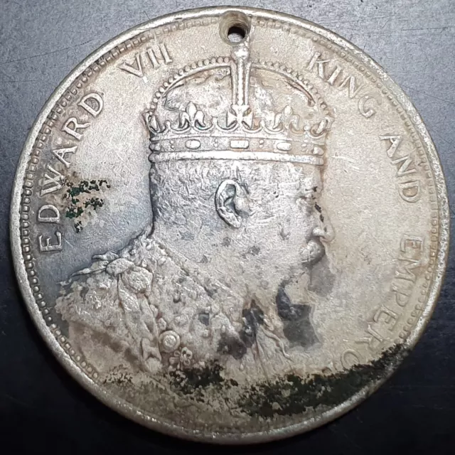 Straits Settlements Malaya Singapore 1 One Dollar Edward VII 1904 VF Hole Exist Straits Settlements Malaya Singapore 1 One Dollar Edward VII 1904 VF Hole Exist