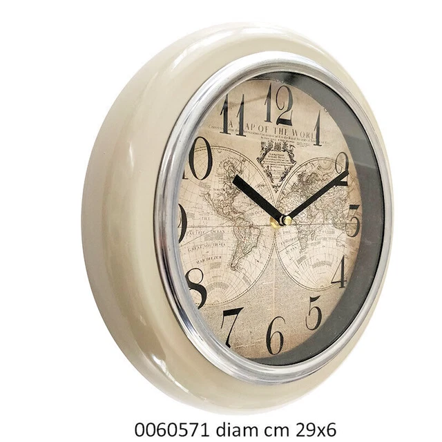 OROLOGIO Da Parete Stazione Vintage Muro In Metallo Automatico Camera Cucina per