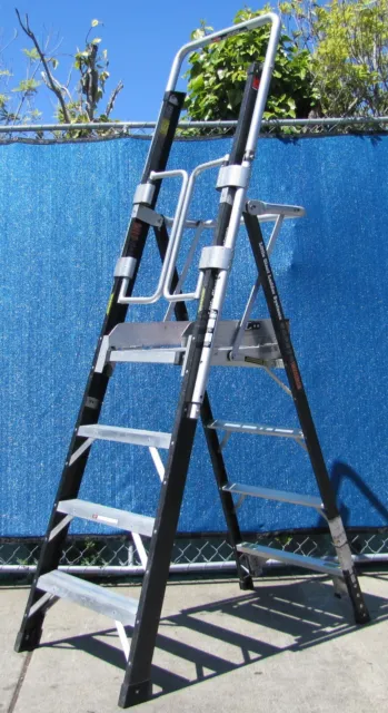 Little Giant 4 ft Safety Cage Ladder System 19604 Platform Stepladder #4