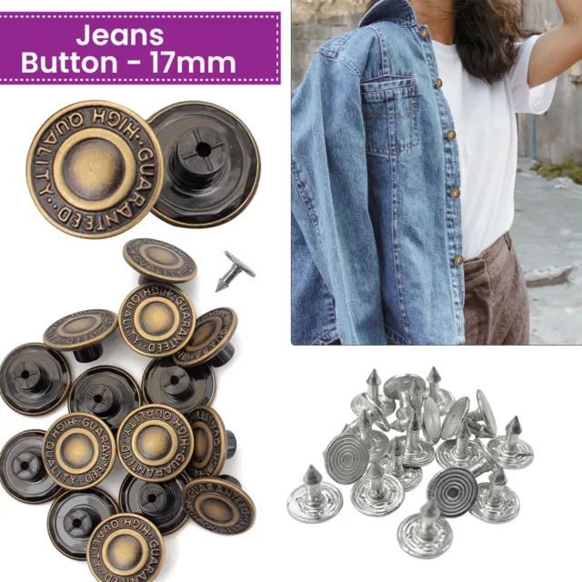 17mm Light Bronze Jeans Buttons Hammer on Denim Replacement for Jacket Handbags