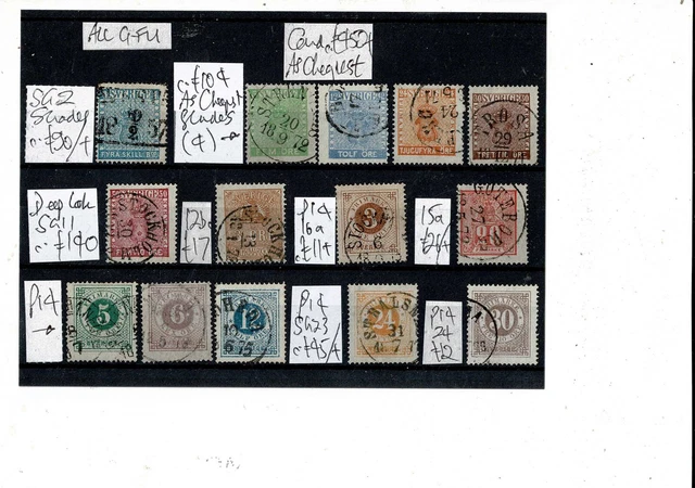 Sweden stamps early from skillings GU card c£450+ as cheapest shades E695