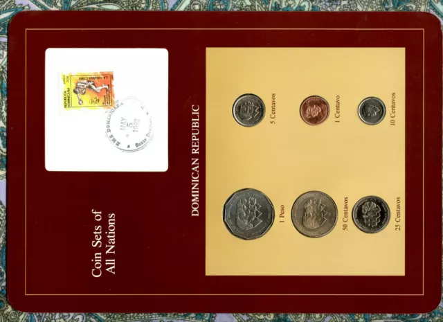 Coin Sets of All Nations Dominican 1983-1987 UNC 1 Peso 1983 5K Mint No tower
