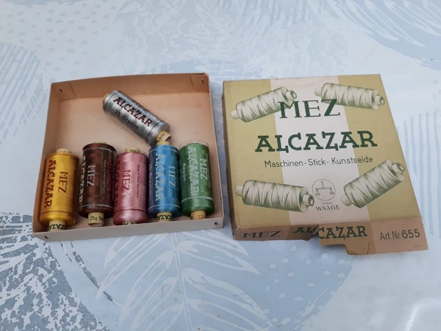 Lot De 12 Bobines De Fil Vintage Wallaert Frères Lille - Coton Noir 6 Fils - Emballage D'origine