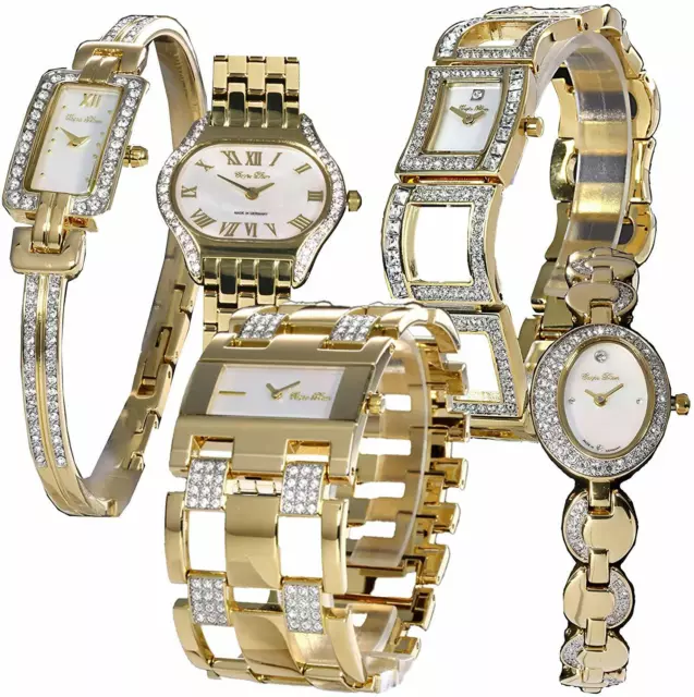 LOT de 5 Montres Femme CARPE DIEM en Plaqué or avec Cristaux Swarovski. 199,00€