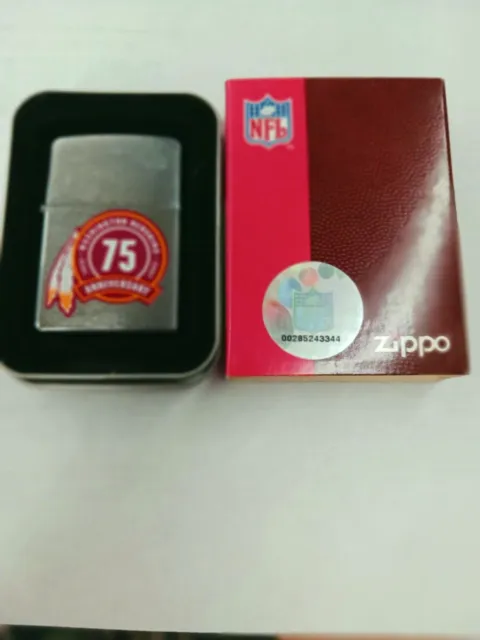 Ultra Rare & Collectable Washington Red Skins 75th Anniversary Zippo Lighter