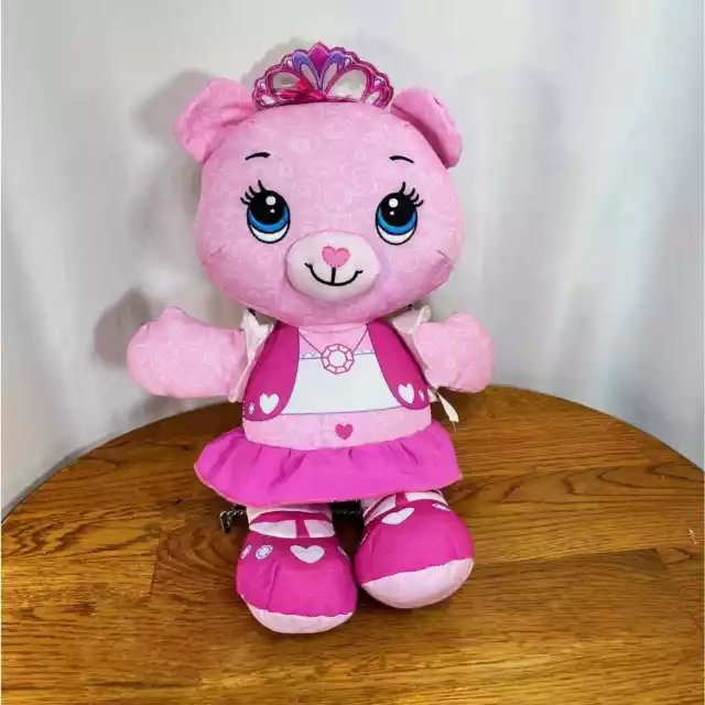Doodle Bear Rose Pink Plush Stuffed Animal Fisher Price Embroidered Face 14"