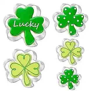 Cookie Cutters 5 PCS, Shamrock Cookie Cutters, 1.5'' to 4'', St.patrick's day
