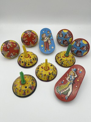Lot of 10 Vintage New Years Eve Noisemakers Tin Litho US Metal Toy Mfg Co