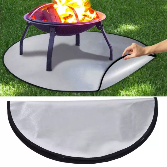 02 015 Fireproof Mat Round Heat Shield Reusable For Outdoor Use 40 Inches
