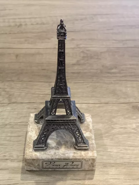 Vieux Paris Collection Mini Metal & Marble Eiffel Tower Souvenir Paris France