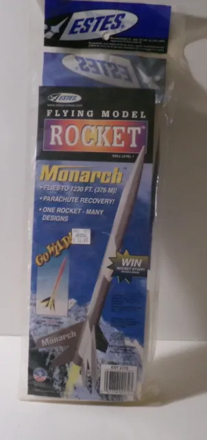 Estes MONARCH model rocket kit. Flies to 1230'. Missile design