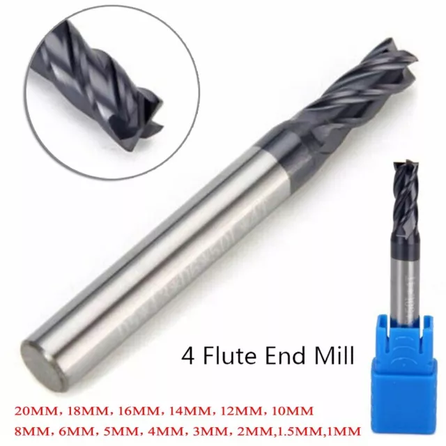 1pc 1MM-15MM Tungsten Carbide 4-Flutes HSS End Milling Cutter Slot Drill Bit New 2
