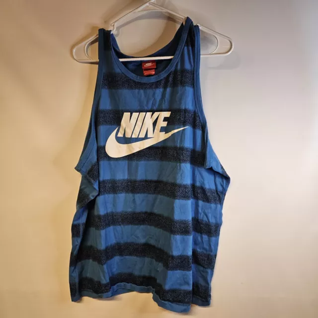 Nike ace logo tank blue outlet