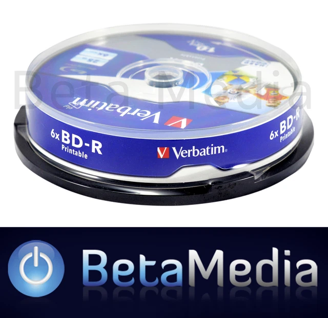 20 x Verbatim Blu-ray BD-R 6x 25GB Printable blu ray discs