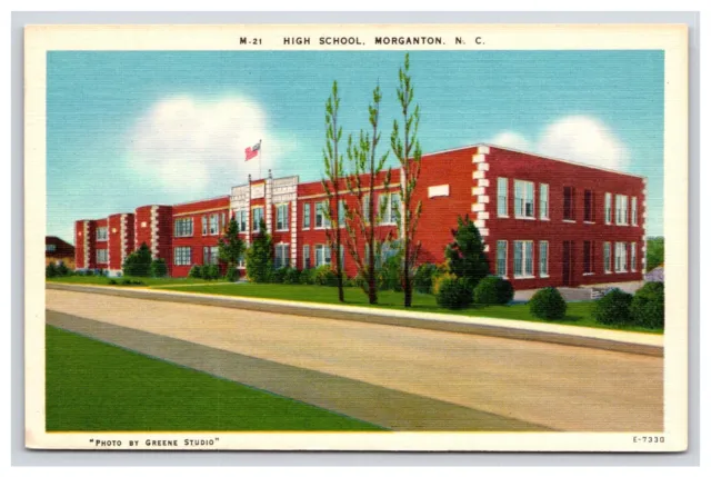 Postcard: NC High School, Morganton, North Carolina - Unposted