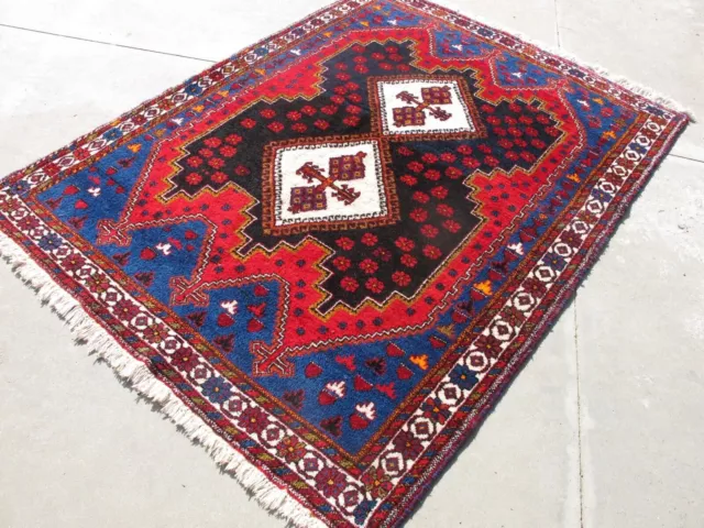 Auténtica alfombra oriental alfombra tribal 5x6.8 alfombra nómada, alfombra... 2