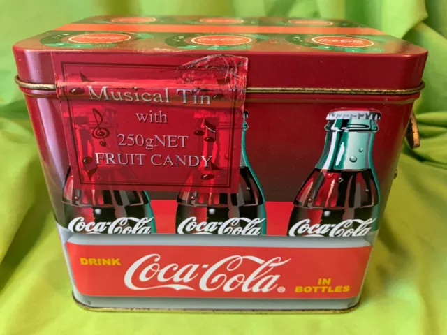COCA COLA Musical Tin Coke Collectable Wind Up - Sealed with Hard Candy inside.