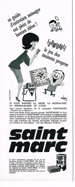 PUBLICITÉ ADVERTISING 089 1960 Lessive Saint-Marc Grandes surfaces boucher  EUR 3,00 - PicClick FR