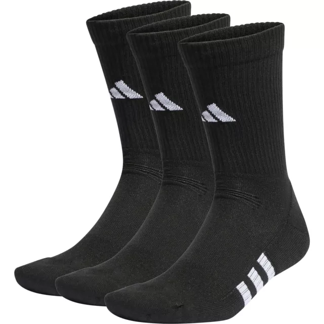 adidas Unisex Performance Cushioned (3 Pack) Crew Socks Gym - Black