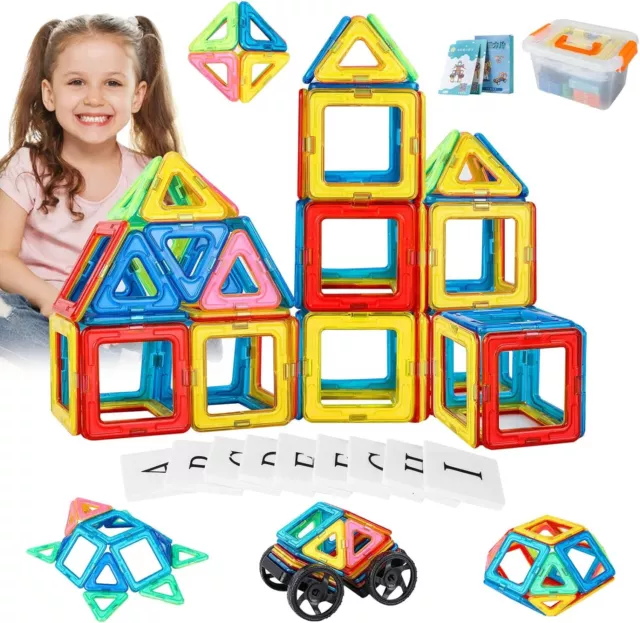 105pcs Magformers Spielzeug 3D Ziegel Magnetische Bausteine Pädagogisches Kinder