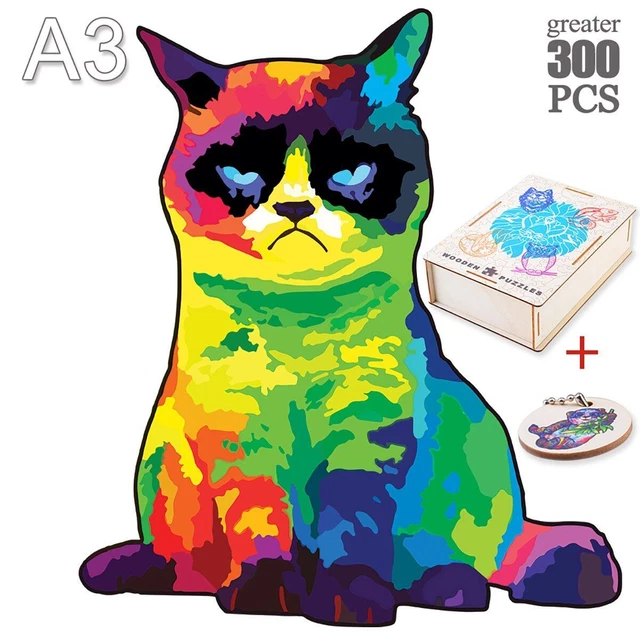 Animal Irregular Shape Jigsaw Puzzles Colorful Wooden Kids Game DIY Drawing Toys