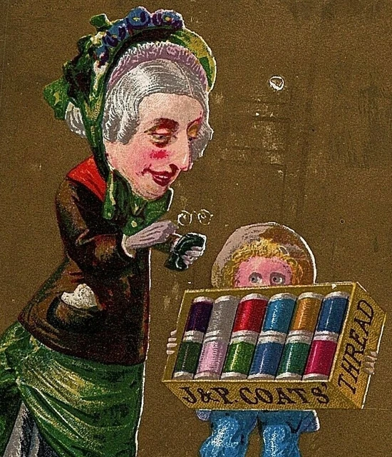 J & P Coats Thread Box Of Spools That's The Kind Bring Me Some More Bronze