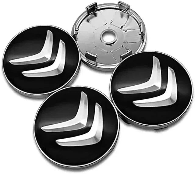 Set Di 4 Coprimozzi Nero Per Citroen - Ø60mm, Per C1, C3, C4, C5, C6, DS3, ABS, Facili Da Installare