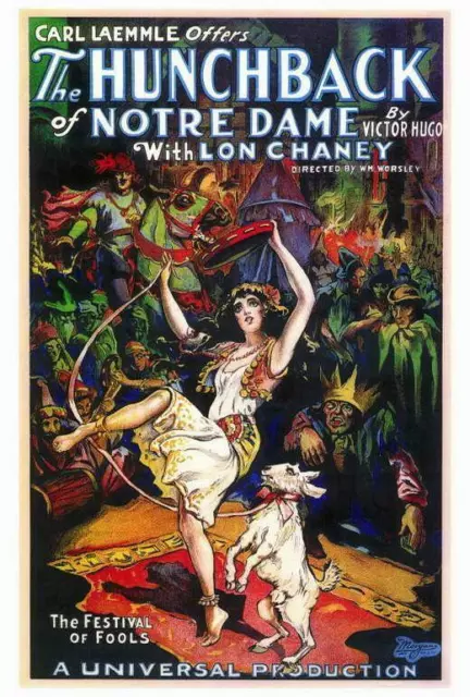 THE HUNCHBACK OF NOTRE DAME movie Movie POSTER 27 x 40 Lon Chaney Sr., A