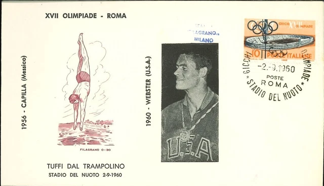 🏅 Olimpiade Roma 1960 - Robert Webster (USA) Oro Tuffi Piattaforma 10 mt
