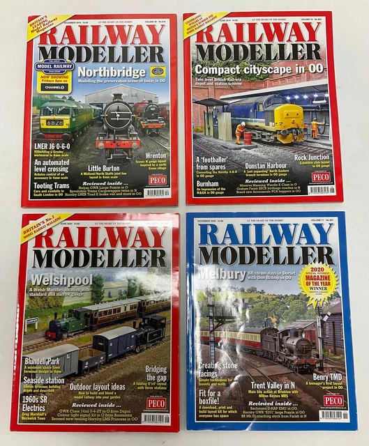 Multiple Magazine Layout Backside RAILWAY MODELLER MAGAZINE Bundle x4-Model Railways Features-2018/19/20 ...