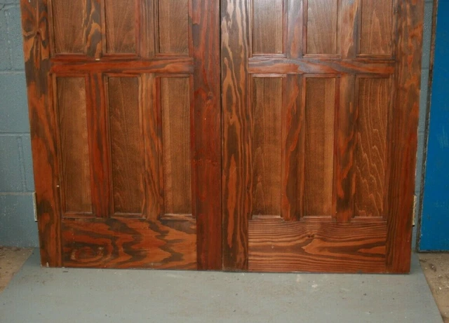 Antique Pair Double Oak Veneer Internal  Wooden Doors ref 252A 2