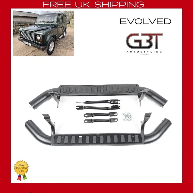SIDE STEPS RUNNING BOARDS BLACK &SILVER FOR LAND ROVER DEFENDER 110 L316 OEM FIT U2013 Fastlane Styling