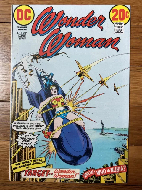 Wonder Woman 205 Beautiful Copy Origin Nubia 1973 DC Comics Bronze Age