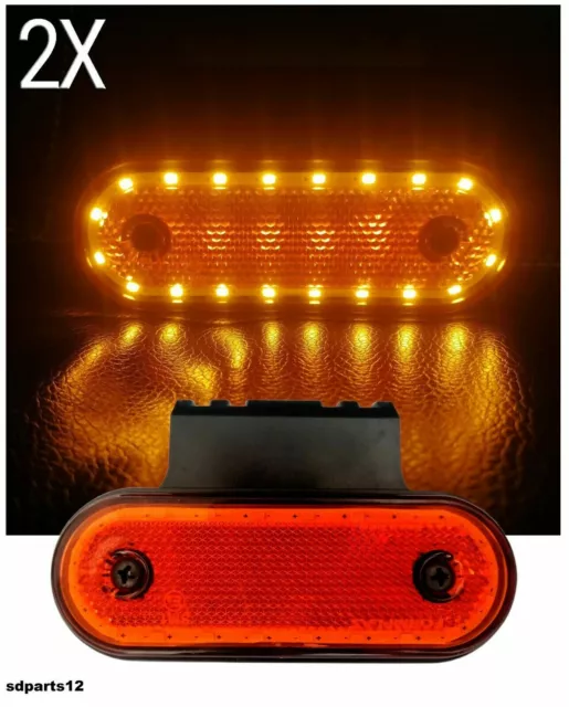 10x Feux De Gabarit 12V LED Orange Position Latérale Homologué E13 Pour  Camion