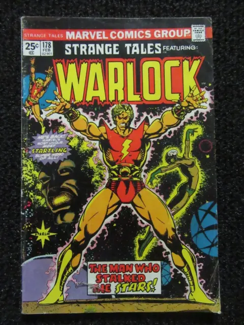 Strange Tales #178 February 1975 Warlock By Starlin!! Mid Grade Book!!See Pics!!