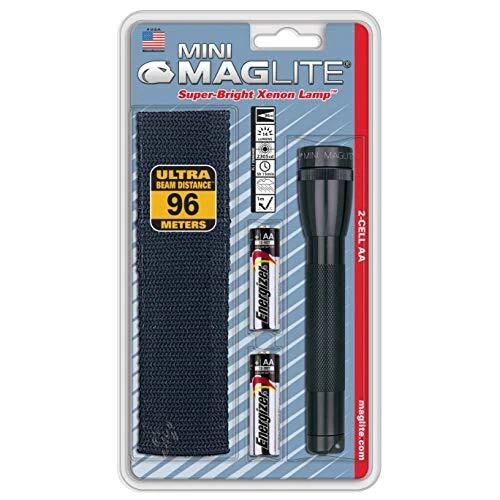 Maglite Mini Incandescent 2-Cell AA Flashlight with Holster Black